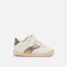 Deportiva Mustang Free Baby blanco, gold y leopardo