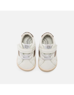 Deportiva Mustang Free Baby blanco, gold y leopardo