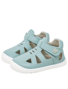 Sandalias Barefoot Piel Aguamarina| Calzado Respetuoso