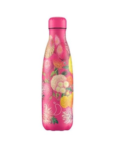 Botella chillys floral pink pompoms 500 ml.